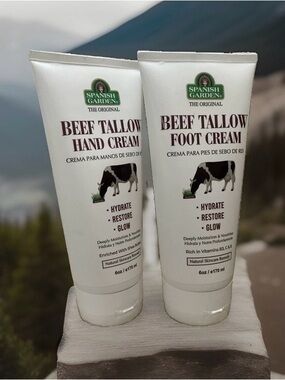Beef Tallow Hand & Foot Cream Duo - White